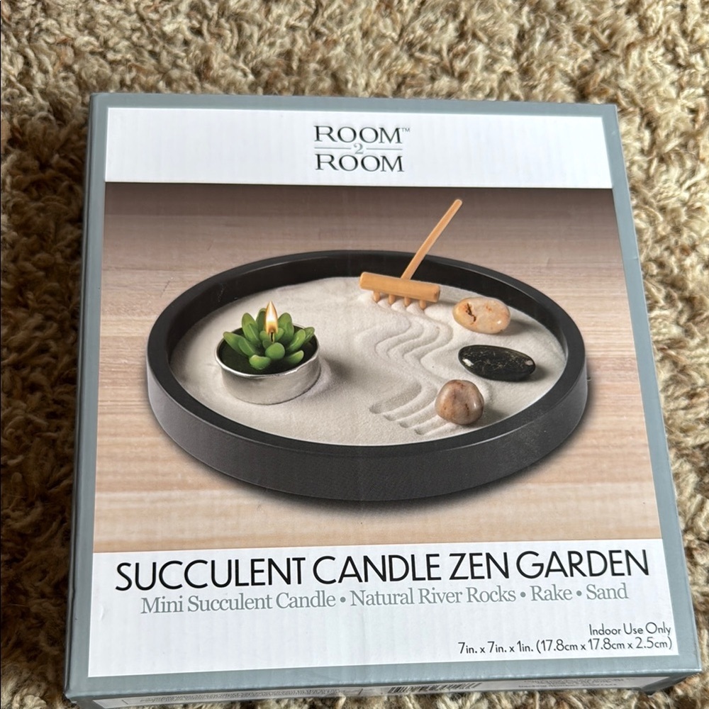ROOM 2 ROOM Black Succulent Candle Zen Garden - Mini Sand Rake Accent